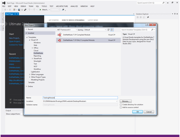 Select Appropriate Module Template